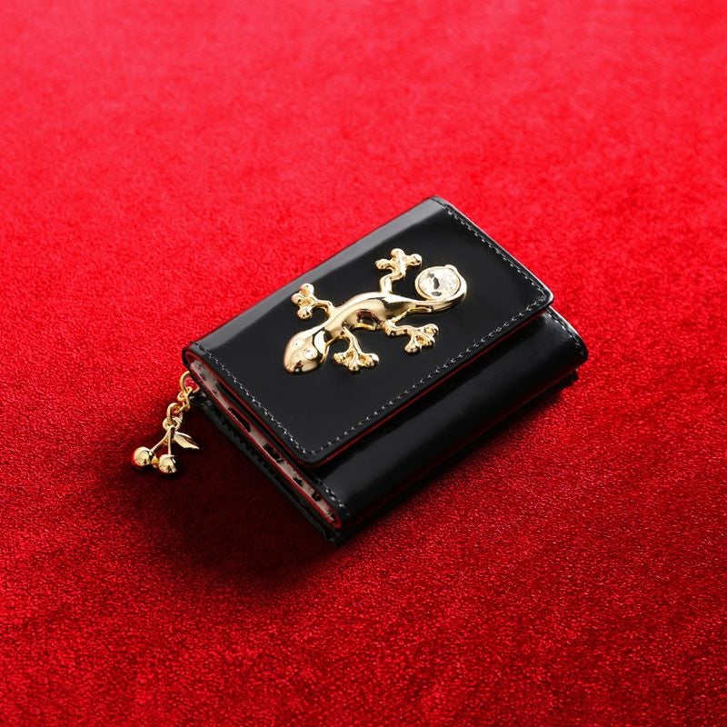 FRUTTI】ミニ財布 3つ折り財布 Mezzo OLIVIA Crystal Salamander